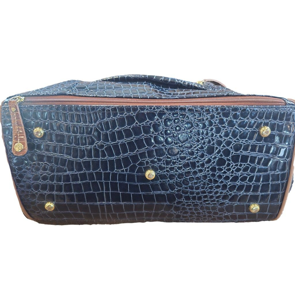 Samantha Brown Navy& Brown Croc-Embossed Dowel Bag - Picture 5 of 11